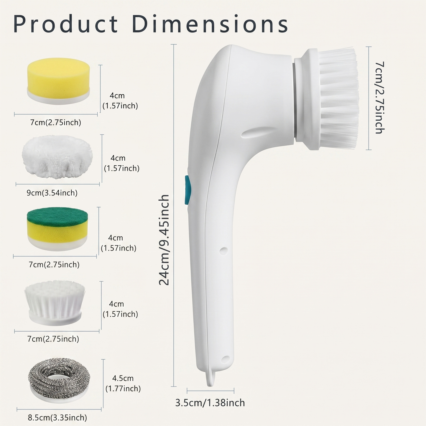 Multi-Surface Cordless Power Cleaning Brush