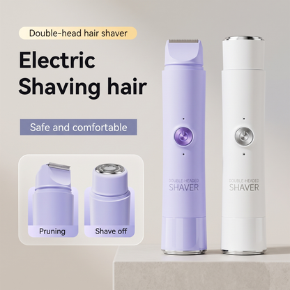 Rechargeable 2-in-1 Sensitive Area Shaver & Intimate Trimmer (Purple)