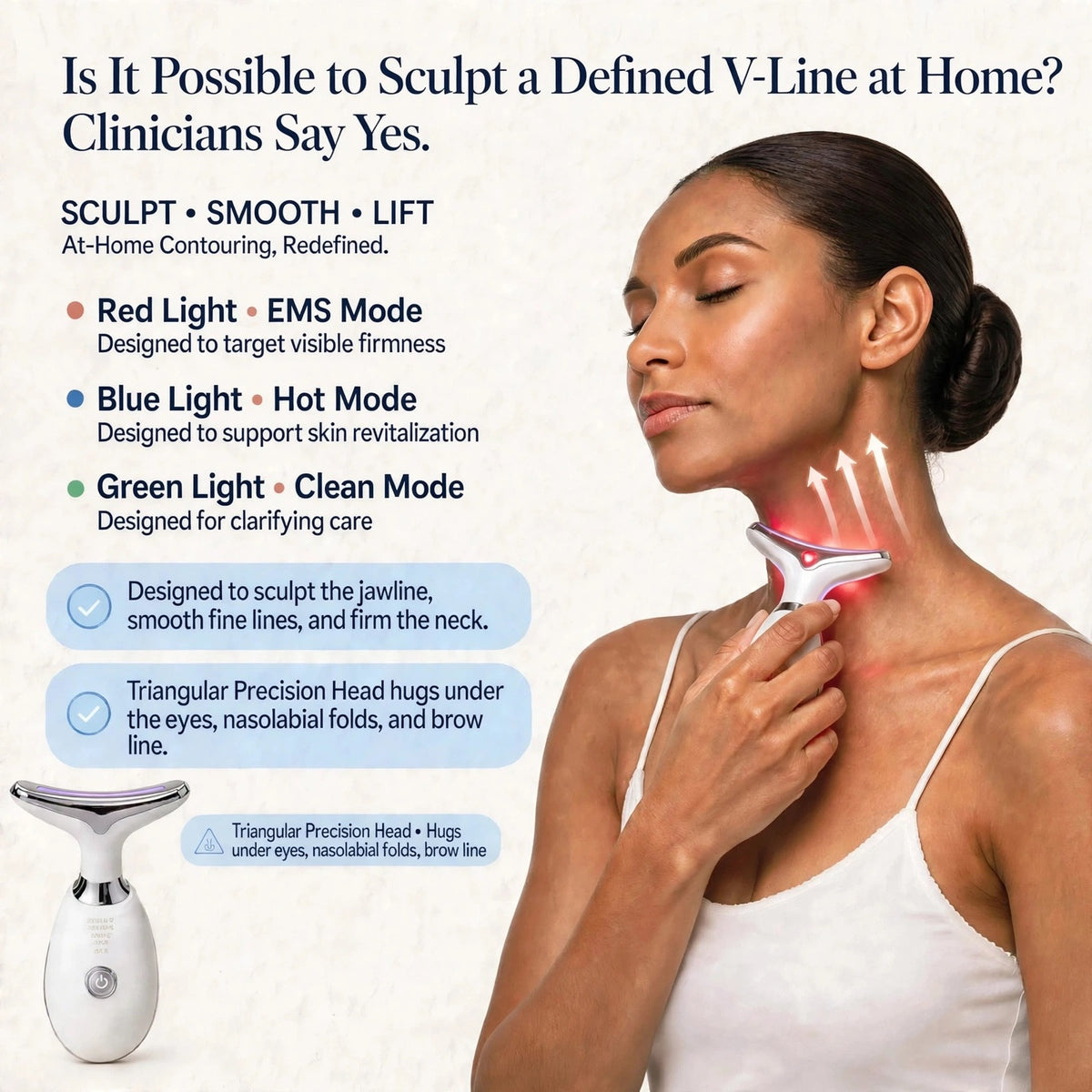 V-Line Sculpt | 3-Mode LED Neck Tightening & Microcurrent Massage